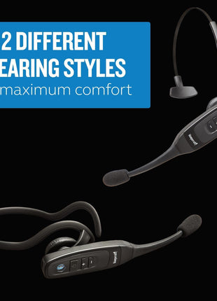 BlueParrott C400-XT Convertible Bluetooth Headset | 96% noise canceling headset for truck drivers; convertible wear styles, 24 hr talk time