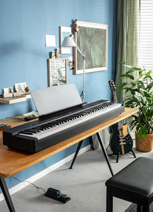 Yamaha P225B, 88 Key Weighted Action Digital Piano with Power Supply and Sustain Pedal, Black (P225B)