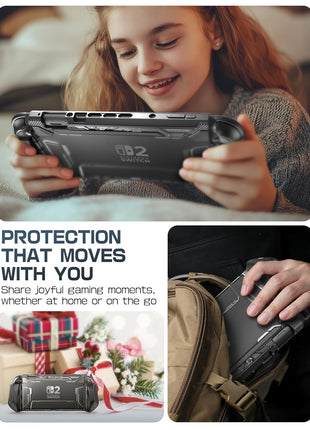 Mumba Blade Series Case for Nintendo Switch 2 [Dock Friendly] [Military-Grade Protection] Switch 2 Grip Protective Cover Shell, Quick-Release Joy-Con, Accessories for Switch 2 Controllers (Black)