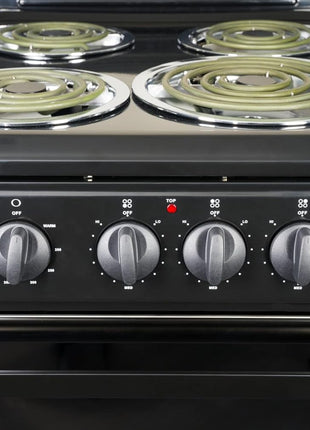 Premium Levella PRE2027GB 20 in Freestanding Electric Range with 4 Coil Burners and 2.2 Cu. Ft. Single Oven Capacity with Lower Storage Drawer in Black