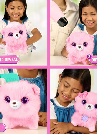 ScruffaLuvs Pink Surprise Pet, Mystery Plush Toy, Wash to Reveal | Wash to reveal 1 of 3 rescue pets, includes deluxe carrier & comb; plush toys for girls ages 3+, gift