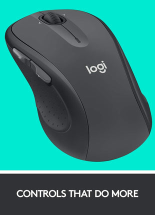 Logitech M510 Full Size Ambidextrous 2.4 GHz Wireless Mouse | 2.4 GHz USB-A Nano Receiver, tilt-to-scroll function, 2-year battery life, Windows Mac Linux compatible, certified for Chrome