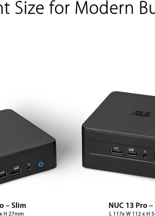 ASUS NUC 13 Pro Tall Barebone with Intel 13th Gen Core i3-1315U, Up to 64GB DDR4 RAM, Triple Storage Design, ThunderboltTM 4, Wi-Fi 6E & Bluetooth 5.3, with VESA Mount Included