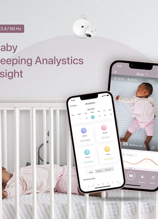 iBaby i6 Smart Baby Monitor with Breathing and Sound Machine, 2K Baby Video Camera Monitor, Upgrade Motion and Temperature alerts, No Subscription