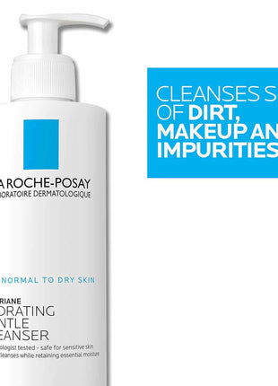 La Roche-Posay Toleriane Hydrating Gentle Facial Cleanser, 13.52oz | Face cleanser with niacinamide & ceramides, safe for sensitive skin. Daily face wash for normal to dry skin, fragrance free.