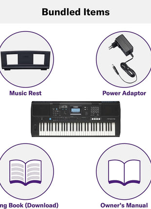 Yamaha PSR-E473, 61-Key Touch-Sensitive Advanced Portable Keyboard with Groove Creator, DJ Controls & Quick Sampling (PSRE473) | 61 Touch-Sensitive Keys, 820 Voices, 64-Note Polyphony, Groove Creator, Quick Sampling, USB Audio and Midi, Built-in Speakers
