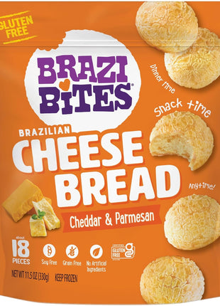 BRAZI BITES Cheddar & Parmesan Brazilian Cheese Bread, 11.5 OZ