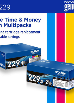 Brother Genuine TN229Y Yellow Standard Yield Printer Toner Cartridge - Print up to 1,200 Pages(1) | Brother Genuine TN229 toner with mobile tracking for reports, presentations and professional documents