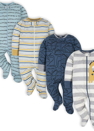 Gerber Baby Boys' 4 Pack Sleep 'N Play Footie