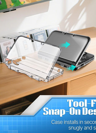 TNP 3DS XL Case - Ultra Clear Crystal Transparent Hard Shell Protective Case Cover Skin Accessory Compatible with Nintendo 3DS XL LL
