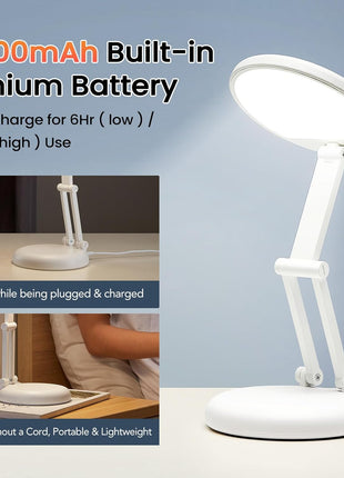 One Fire Cordless Desk Lamp,Dimmable Small Battery Powered Lights,3600mAh Rechargeable Wireless Table Lamp,Mini Lamp&Portable Light for Bed,Book Reading,Home for Small Spaces,Nail Light,Craft,Office