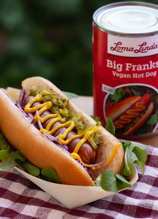 Vegan Hot Dogs Plant-Based Meat Alternative - Loma Linda Big Franks Variety Pack, 15oz Cans (12 Pack) - High Protein Meatless Franks for Grilling & Cooking - Vegetarian, Non-GMO, Soy Protein