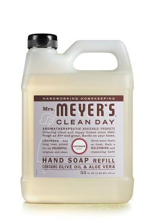 MRS. MEYER'S CLEAN DAY Hand Soap Refill, Lavender Scent, 33 Fl Oz Bottle