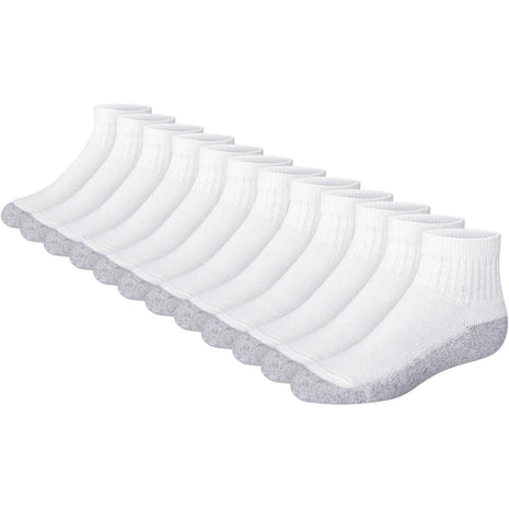 Hanes Boys' Socks Pack, Double Tough Moisture Wicking Ankle, Crew, No Show Socks, 12 & 14 Pair Packs
