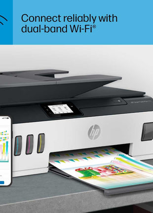 HP Smart Tank Plus 651 Wireless All-in-One Printer, Ink Tank Printer-for-Home Use, 2 Years of Ink Included Auto Document Feeder, Mobile Print, Scan, Copy, Fax, an EcoTank Alternative (7XV38A)