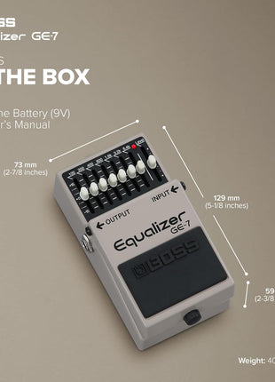 BOSS GE 7 Equalizer | Compact Graphic Equalizer Pedal | Tailored for Guitarists | 7 Bands of EQ Sliders | Guitar Optimized Frequencies |  ?15dB Boost/Cut Per Band | Level Slider for Volume Adjustments