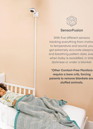 Miku Pro Smart Baby Monitor with Camera, Track Live Breathing with No Wearable, Real-Time Alerts, Sleep Analytics, 1080p Wi-Fi Video, Night Vision, and 2-Way Audio, Wall Mount & Floor Stand Included