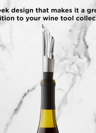 Rabbit W6127 Wine Aerator and Pourer, Clear and Stainless Steel Design, Easy to Use for Enhancing Wine Flavor and Smooth Pouring