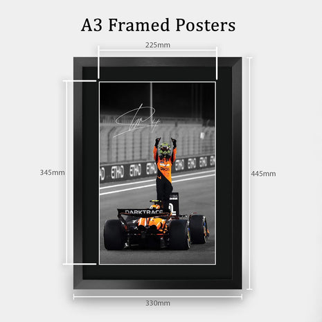 HWC Trading Lando Norris McLaren Scene 104 Gifts Printed Signed Autograph Picture for F1 Formula 1 Racing Fans - 16 inch x 12 inch Framed