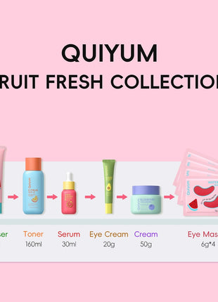 QUIYUM Daily Skincare Set for Young Women, 6-Piece Facial Care Routine