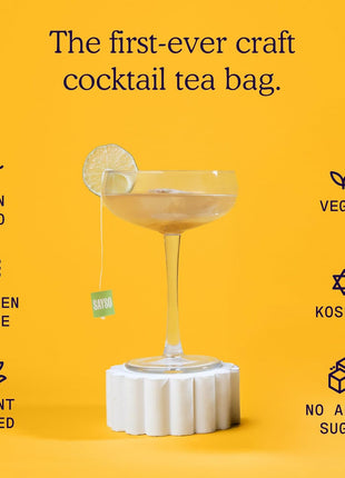 SAYSO Skinny Spicy Margarita Original Cocktail Tea Bag | Cocktail or Mocktail in Under 1 Min, Without Hot Water, <1G Sugar, 20 Calories, Non-GMO, Gluten-free, Kosher & Vegan Mixer, 8 count