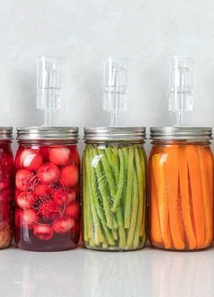 Jillmo Fermentation Kit, Stainless Steel Fermenting Lids for Wide Mouth Mason Jars (NO Jars)