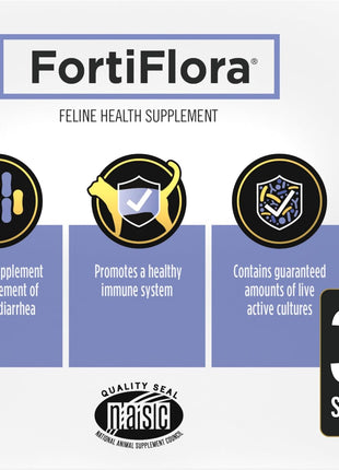 Purina Pro Plan Veterinary Supplements FortiFlora Daily Probiotics for Cats for Digestive Gut Health and Diarrhea - 30 ct. Box
