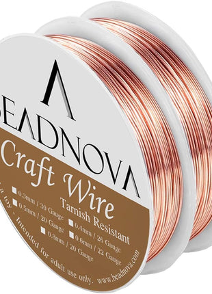 BEADNOVA 20 Guage Copper Wire Jewelry Wire Tarnish Resistant for Jewelry Making (Copper, 20 Guage 6m)