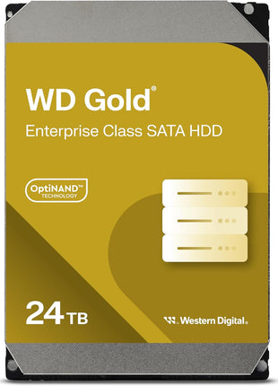 Western Digital 24TB WD Gold Enterprise Class SATA Internal Hard Drive HDD - 7200 RPM, SATA 6 Gb/s, 512 MB Cache, 3.5 inch - WD242KRYZ