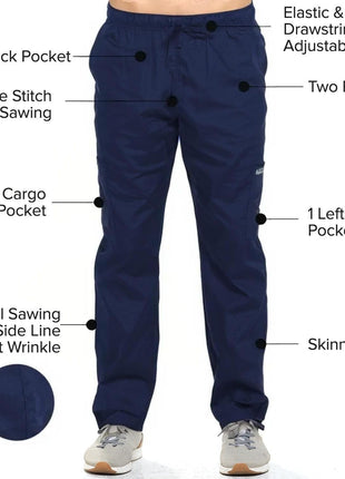 Dagacci Medical Uniform Womens and Mens Scrub Set Unisex Medical Scrub Shirt Top and Pant, Navy, Medium