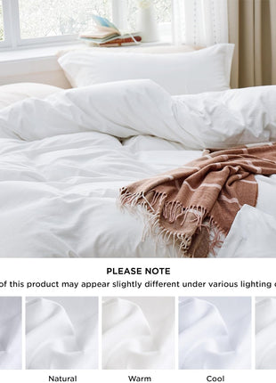 Bedsure White Duvet Cover Queen Size - 3 Pieces Prewashed Cotton-Like Polyester Extra Soft Bedding Set, Includes 1 Duvet Cover 90x90 Inches with Zipper Closure & 2 Pillow Shams, Comforter Not Included