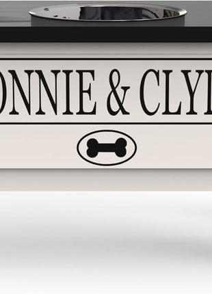 3 Bowl Dog Feeding Station, Personalized Triple Bowl Food Stand Large Dogs | Farmhouse Style, Elevated Wood Stand, Storage Container, Stainless Steel Bowls, Raised Feeder, Large Breed, Made in USA