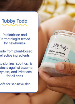 Tubby Todd All Over Ointment, Baby Eczema Cream for Sensitive Skin | Multi-Purpose Baby Skin Relief Cream for Dry Skin, Steroid & Gluten Free, 3.5 oz and 8 oz, 2 Pack, Fragrance Free