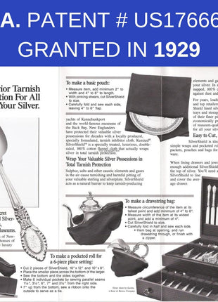 USA Made | T-STOP | Luxury Anti-Tarnish Bag for Silver Storage | Patented Proven Protection | Small 13"x10" | Tuxedo Black