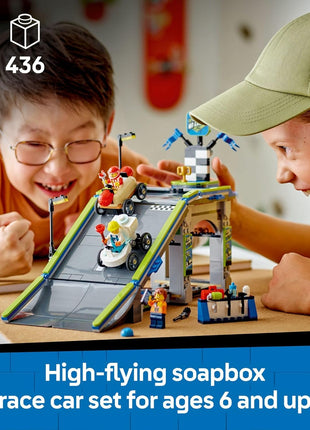 LEGO City No Limits: Race Car Ramp Track Toy - Building Toy for Kids, Boys and Girls, Ages 6+ - Soap Box Car Ramp for Racing with 2 Cars, 4 Minifigures, and Buildable - Gift Idea - 60460