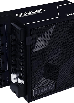 Lian Li EDGE1200W Fully Modular Low-Noise ATX Power Supply - ATX 3.1 & PCIE 5.1 Compliant - Cybenetics Gold Efficiency - 12V-2x6 Cable - L-Shape Design - with USB/Fan Hub - Black (EG1200G.BH)