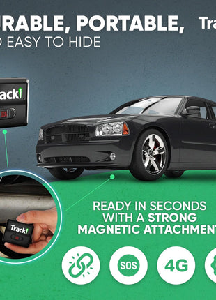 Tracki Mini GPS Tracker, Subscription Required, Cancel Anytime – Universal Compact 4G LTE Tracker for Vehicles