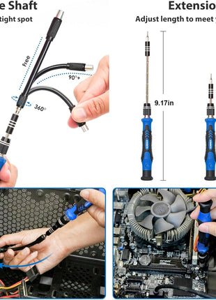 STREBITO Electronics Precision Screwdriver Sets 142-Piece with 120 Bits Magnetic Repair Tool Kit for iPhone, MacBook, Computer, Laptop, PC, Tablet, PS4, Xbox, Nintendo, Game Console