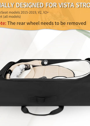 Stroller Bag Compatible with UPPAbaby VISTA/CRUZ V2 Rumbleseat and Bassinet | Stroller Travel Bag Heavy Duty Gate Check Stroller Bag with Delectable Shoulder Strap and Handle (Black)