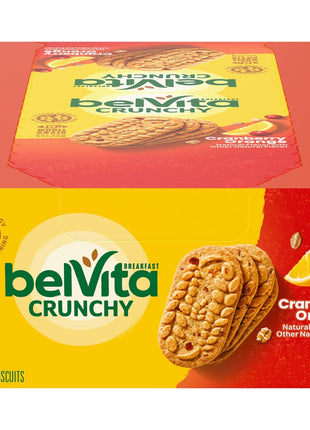 belVita Breakfast Bars Biscuits, Cranberry Orange, 8 Packs (4 Biscuits Per Pack)