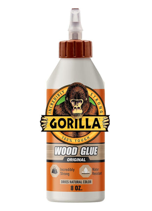 Gorilla Wood Glue; 8 Ounce Bottle; Natural Wood Color; (Pack of 1)
