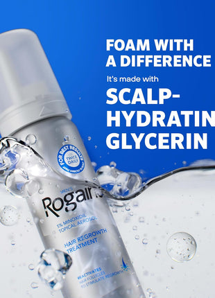 Men's Rogaine 5% Minoxidil Topical Foam, Unscented, 3 Mo Supply, 3x 2.11 Oz | Hair Regrowth Foam, Topical Hair Loss Treatment for Men, Regrow Fuller, Thicker Hair, Unscented, Aerosol, 3-Month Supply