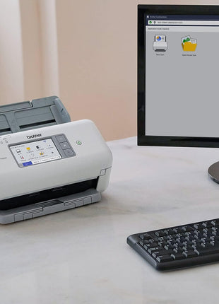 Brother ADS-4700W Professional Desktop Scanner with Fast Scan Speeds, Duplex, Wireless, and Large Touchscreen, White