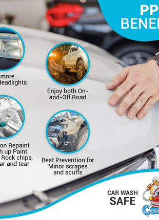 [ARMOR UP] 3 inchx60 inch Clear Gloss Paint Protection Film- 6-mil TPU Automotive Protector Wrap - Non-Yellowing, UV Protection, Self-Healing, Hydrophobic Top Coat - Car Accessories -