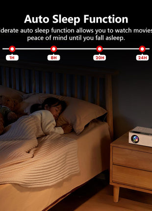 TMY 1080P Mini Projector, Built in Netflix app, 2-way Bluetooth, WiFi6 | Portable home theater, indoor/outdoor movies, Compatible with TV Stick/Roku/Phone/PC/PS/DVD/HDMI/USB