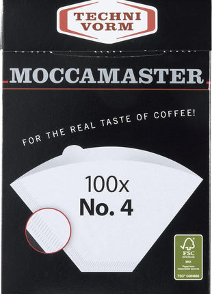 Technivorm Moccamaster #4 White Paper Filters, 100-count per box