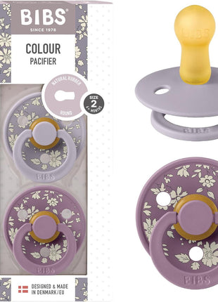 BIBS Pacifiers Colour Collection | Natural Rubber Baby Pacifier | Set of 2 BPA-Free Soothers | Made in Denmark | 0+ Months (Pack of 2) | Dusty Blue/Steel Blue