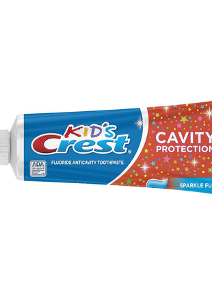 Crest Kid's Cavity Protection Toothpaste, Crest Kids Toothpaste, For Children And Toddlers 2+, Sparkle Fun, 4.6 Oz (Pack of 3), Toothpaste For Kids, Packaging may vary