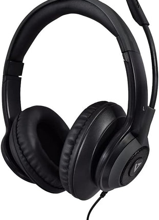 V7 Premium Over-Ear Stereo Headset, Boom Mic, PC, Mac, Tablets, Laptop Computer, Gaming, Video Conferencing, 3.5mm, USB