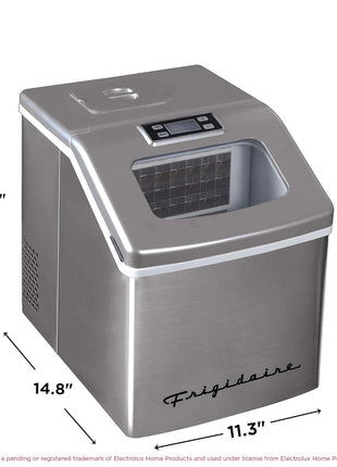 FRIGIDAIRE EFIC452-SS 40 Lbs Extra Large Clear Maker, Stainless Steel, Makes Square Ice